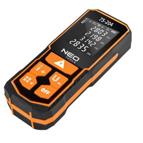 NEO TOOLS Lézeres távolságmérő, hatótáv: 60 m, IP54, fröccsenő víz védelem 2 év garanciával 75-204