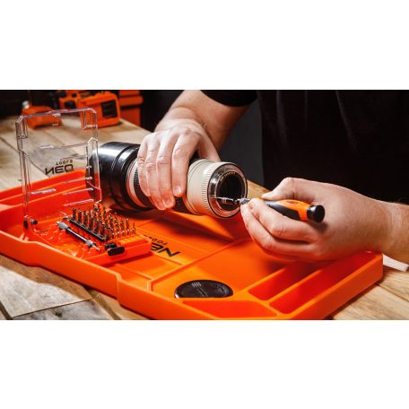 NEO TOOLS Műszerész, precíziós csavarhúzókészlet, bitekkel, nyéllel és hosszabbító szárakkal, 45db-os 06-111-1