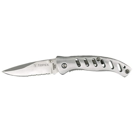 TOPEX Kés, összecsukható kés retesszel, 8cm penge, teljes 185mm 98Z105