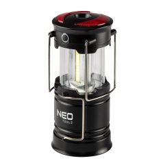   NEO TOOLS Kempinglámpa, 3 funkciós, összecsukható, 200lum, elemes 3xAA, COB LED, 3W 99-030