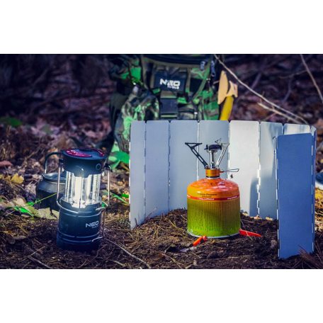 NEO TOOLS Kempinglámpa, 3 funkciós, összecsukható, 200lum, elemes 3xAA, COB LED, 3W 99-030