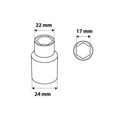   NEO TOOLS Dugókulcs 17mm, 1/2", hatlapú 25 év garanciával 08-417