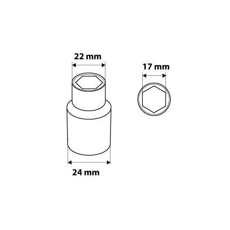 NEO TOOLS Dugókulcs 17mm, 1/2", hatlapú 25 év garanciával 08-417