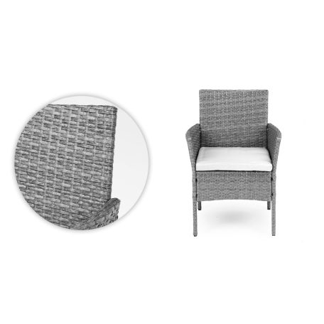 Rattan hatású kerti bútor szett – asztal és székek, szürke, MultiGarden
