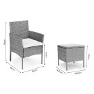 Rattan hatású kerti bútor szett – asztal és székek, szürke, MultiGarden