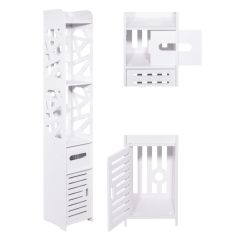 Fürdőszobai szekrény, polc, fehér oszlop, 120 cm
