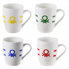   Bennetton 2 részes porcelán bögre szett, Rainbow collection (Fehér)