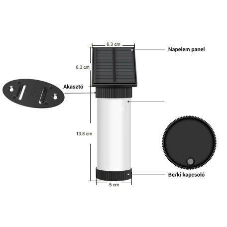 Vezeték nélküli napelemes 100 LED-es kerti lámpa