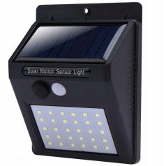   Napelemes led kültéri lámpa mozgásérzékelővel szürkületérzékelővel 30 led