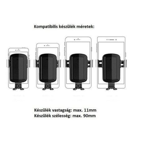 Szellőzőrácsra szerelhető autós telefontartó 4-6