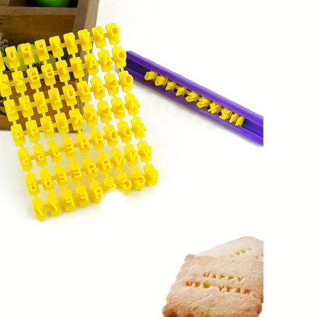 Készlet, Cserélhető sütibélyegzők, mini alfanumerikus sütivágó