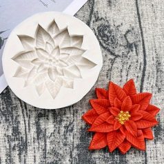   Karácsonyi piros virág szilikon öntőforma sütéshez és cukorka díszítéshez