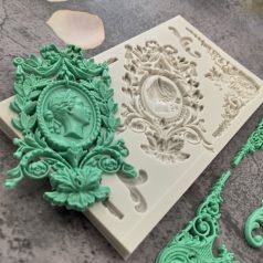  Szilikon Fondant Forma klasszikus Kameóval és díszes kerettel