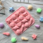 12-üreges szilikon kagyló és tengeri csillag formák