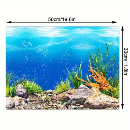 Akvárium Háttérpapír, Kétoldalas Akvárium Dekoratív Háttér 30 x 50 cm