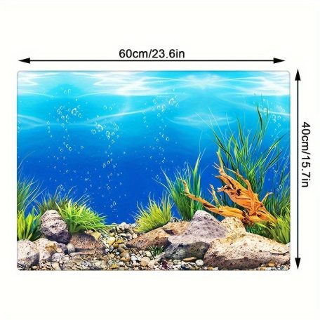 Akvárium Háttérpapír, Kétoldalas Akvárium Dekoratív Háttér 30 x 50 cm
