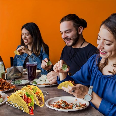 Rozsdamentes acél taco tartó állvány