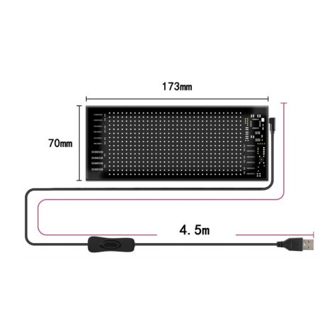 Többnyelvű Autó LED Matricás Pixel Panel (1 kijelző + 1kábel )