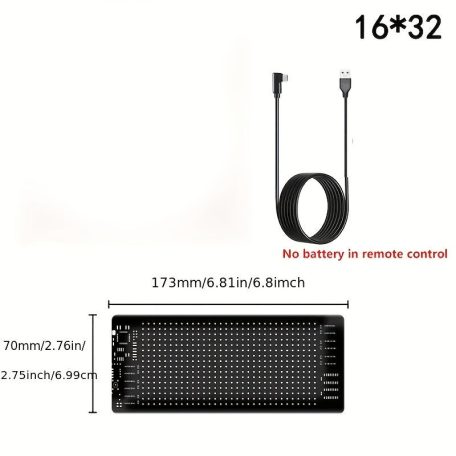 Többnyelvű Autó LED Matricás Pixel Panel (1 kijelző + 1kábel )