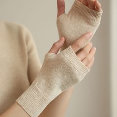   1 pár prémium minőségű Alashan kasmír félkesztyű nőknek