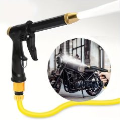   Nagynyomású motorkerékpár és autómosó vízipisztoly, akkumulátor nélküli műanyag kerti tömlő fúvóka 360°-os forgatással