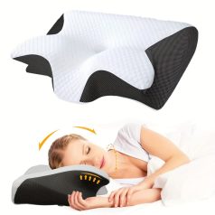   Ergonomikus Ortopéd Cervikális Memóriahab Párna Levehető Kötött Poliészter Huzattal