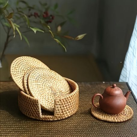 6db Kézzel Készített Rattan Poháralátét