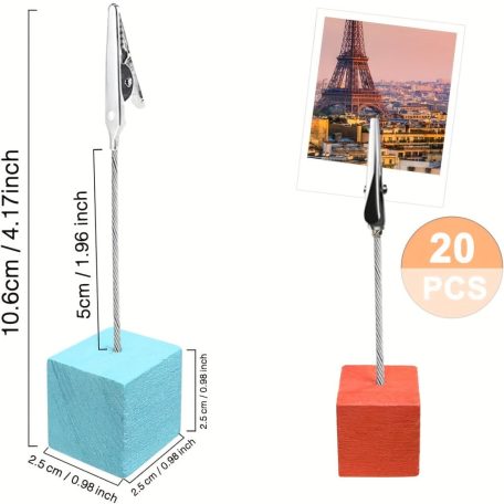 10db fából készült kártyatartó aligátorkapcsokkal