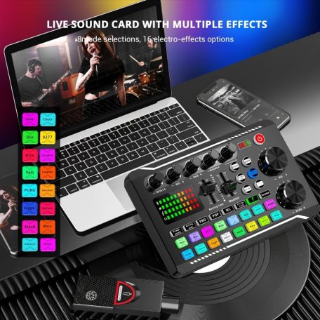 LED hangkeverő pult – multi-effekt audio vezérlés hangerővel, basszussal, track módokkal