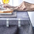 8 db Nehézterhelésű Rozsdamentes Acél Asztalterítőkapocs