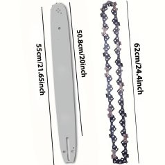 50.8cm-es láncfűrész vezető rúd és lánc készlet