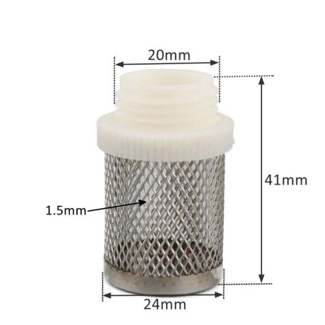 8–20 mm tömlőszűrő – Rozsdamentes acél hálós szűrő, öntözéshez, autómosáshoz, akváriumhoz, vízszivattyú szűréshez.