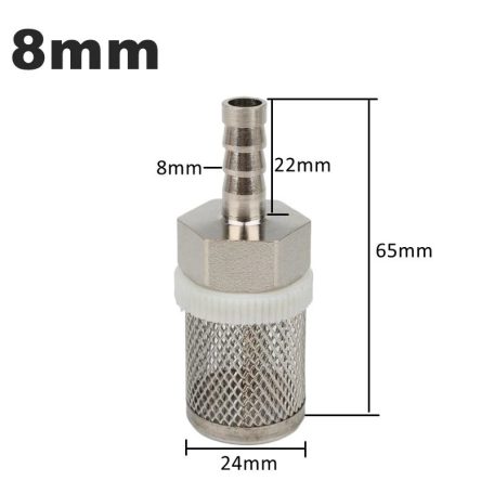 8–20 mm tömlőszűrő – Rozsdamentes acél hálós szűrő, öntözéshez, autómosáshoz, akváriumhoz, vízszivattyú szűréshez.