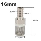 8–20 mm tömlőszűrő – Rozsdamentes acél hálós szűrő, öntözéshez, autómosáshoz, akváriumhoz, vízszivattyú szűréshez.