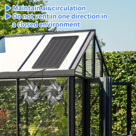 Két ventilátorral ellátott napelemes légáramlás-szabályozó készlet