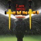 2 készlet kerti gyep automatikus öntözőrendszer 360°-os forgatással