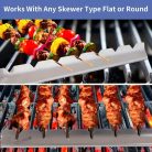 2db Készlet Többfunkciós Rozsdamentes Acél Kebabsütő, Anti-Deformáció BBQ Karossütő Tartó