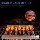 2db Készlet Többfunkciós Rozsdamentes Acél Kebabsütő, Anti-Deformáció BBQ Karossütő Tartó