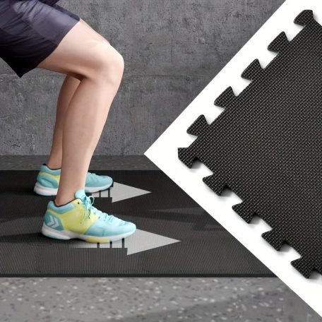 46 fekete EVA egymásba illeszkedő fitnesz szőnyegek Barna/EVA-Keresztminta-46 darab
