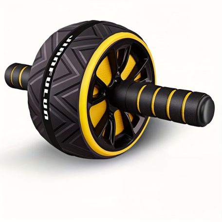 1db Otthoni Fitnesz Hasizom Gyakorló Kerék - Hordozható Mag Erősítő Piros & Fekete Fogantyúkkal, Tartós PP Anyag Has- és Mellizom Edzéshez, Felsőtest Edzéshez Fekete