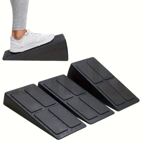 3db-os állítható térdvédő és jóga fitnesz lábtörlő készlet, amely magas szilárdságú és tartós, alkalmas lábnyújtáshoz és állítható edzésekhez. FEKETE