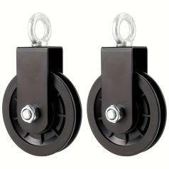   Erősítő Fekete Csúszdás Erőnlétesztő Rendszer Állítható Ellenállással és Sima Görgőkkel – Otthoni Edzőterem Felszerelés Húzódzkodáshoz 2 db csiga