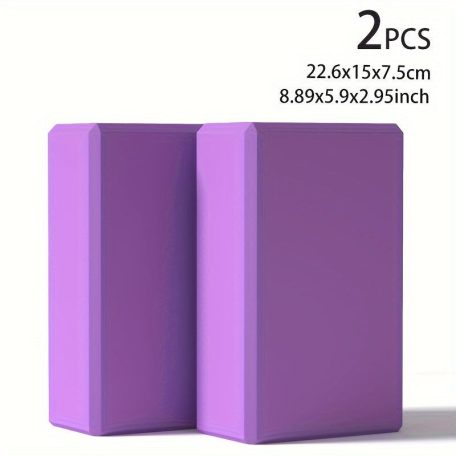 2 db egyszínű jógatégla, csúszásmentes, nagy sűrűségű jógablokkok, alkalmasak testformáláshoz, lábnyomáshoz, jógához és pilateshez Yoga Brick-Lila/2db