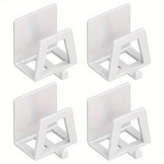  4db Modern Easy Install Öntapadó Fém Trapézúmosó Tároló Állvány fehér - 4 db