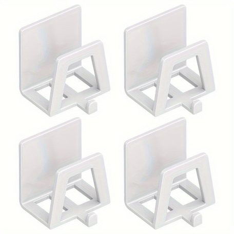4db Modern Easy Install Öntapadó Fém Trapézúmosó Tároló Állvány fehér - 4 db