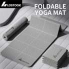 Elveszett Foldable Jóga Szőnyeg, TPE Anyag, Csúszásmentes, Vízálló, Könnyű, Egyszínű, Szürke/Lila/Kék, Jógához, Pilateshez, Fitnesz Edzéshez Kék