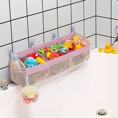   Sokoldalú hálós szervezőtáska fürdőszobához és zuhanyhoz - Ideális játékok, snackek és hajkiegészítők tárolására Rózsaszín