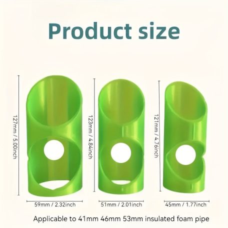 3 darabos habcsővágó készlet - Sokoldalú szigetelőeszközök lakossági, ipari és kereskedelmi használatra, 41mm, 46mm, 53mm-es csövekhez illeszkedik Zöld