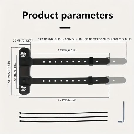 1 db Fúrásmentes Kerékpár Vizespalack Tartó Adapter - Rozsdamentes Acél, Univerzális Kiegészítő Hegyi és Országúti Kerékpárokhoz, Biztos Rögzítés Hidratációs Rendszerhez Fekete