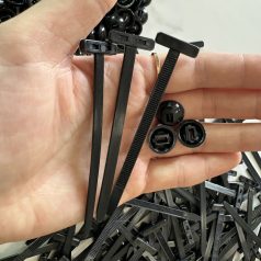   25/50/100db Nagy teherbírású, önzáró nejlon kábelkötők Fekete 100 darab